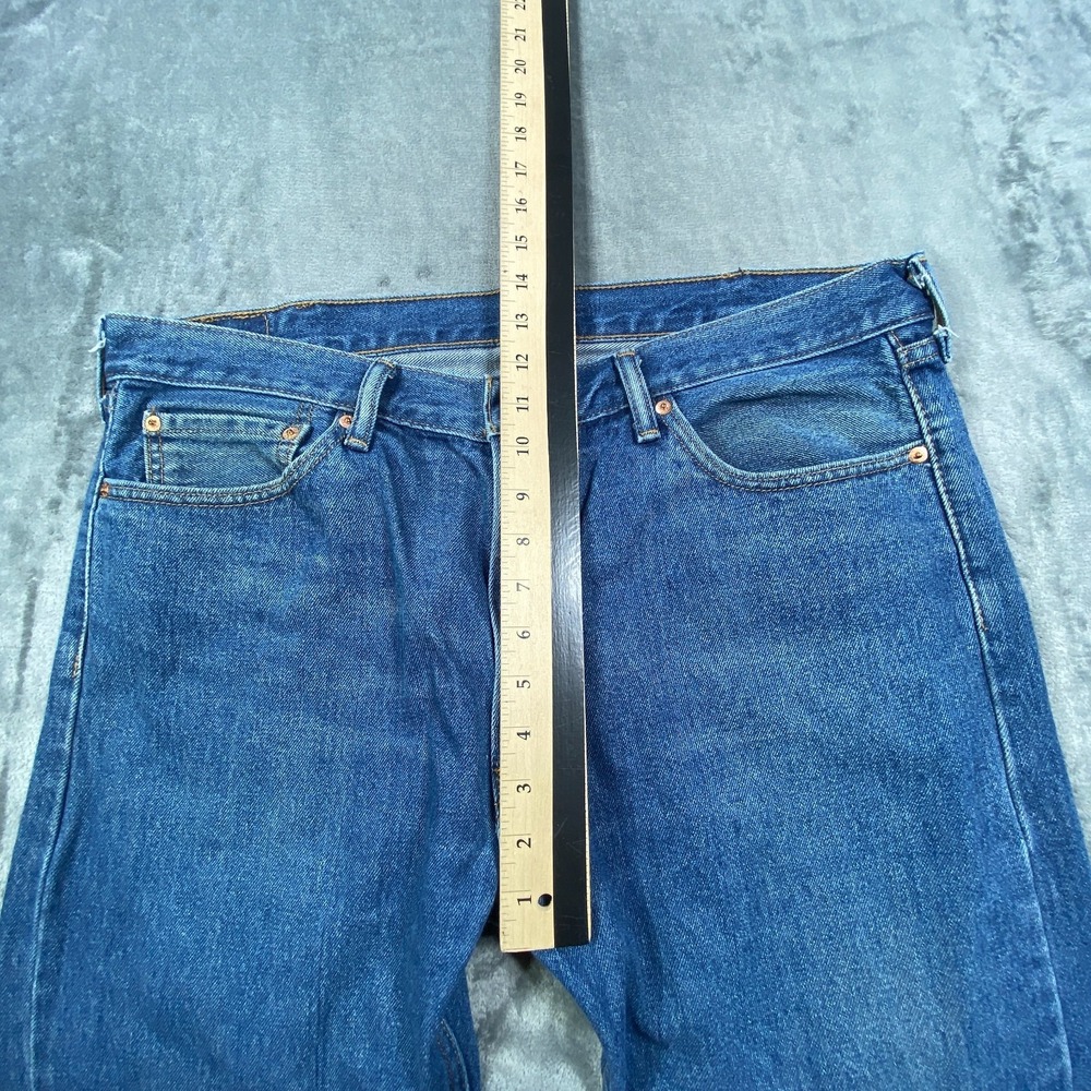 Levis 505 Regular Fit Straight Leg Jeans Mens 38x28 Blue Stretch Denim Fade EUC‎ - Picture 7 of 11